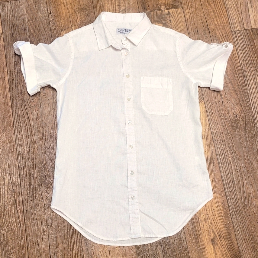 Camixa Camp linen T shirt S white In Excellent Condition